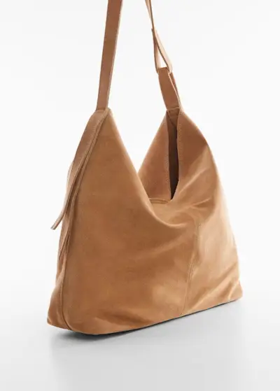 Mango + Leather Shopper Bag