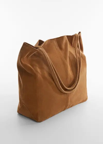 Mango + Leather Shopper Bag