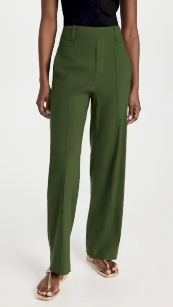 Vince + High Waist Pull on Linen Trousers