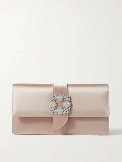 Capri Crystal-Embellished Satin Clutch