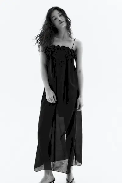 Lace-Trimmed Slip Dress