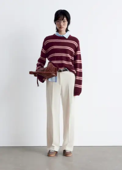 Wide Press-Crease Trousers