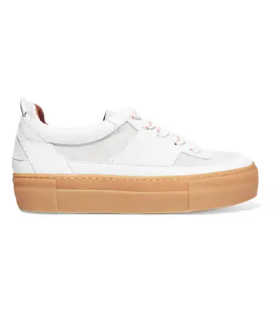 Ganni + Corinne Suede and Leather Sneakers