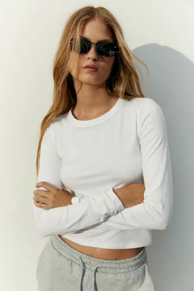 H&M + Long-Sleeved Top