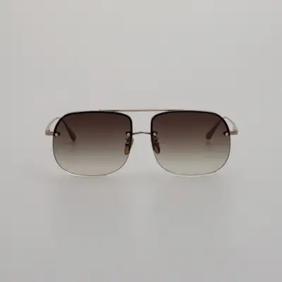 Seren Aviator Sunglasses in Mocha Gradient and 22k Light Gold