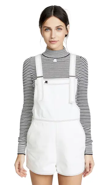 Courreges + Denim Overall Shorts