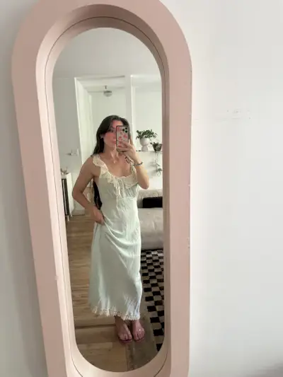 Chloe Jelly Sandals with blue dress