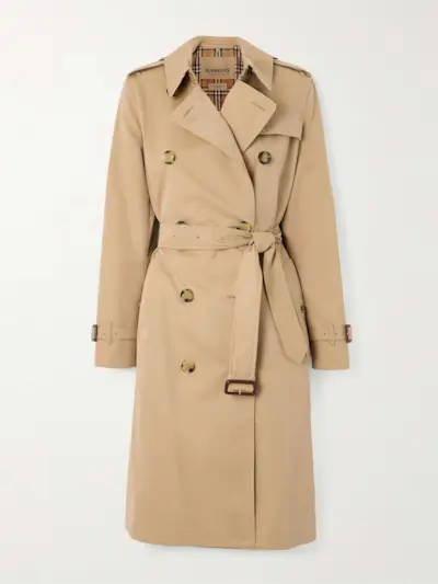 Kensington Long Organic Cotton-Gabardine Trench Coat