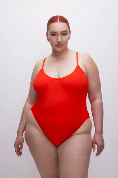 High-Cut One-Piece Swimsuit in Red
