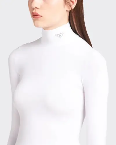 Prada + Jersey Turtleneck Top