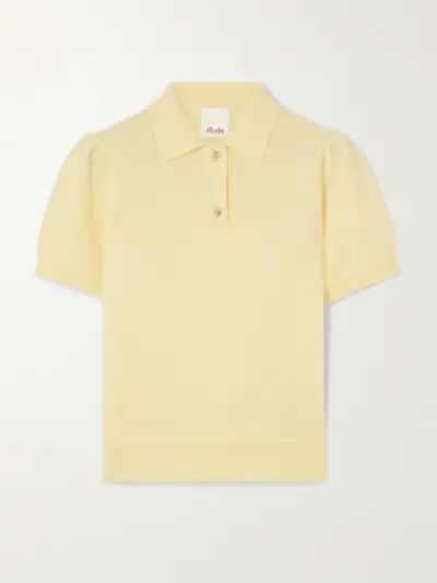 Cropped Cashmere Polo Shirt