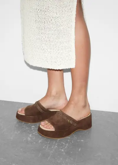 Suede Platform Mules