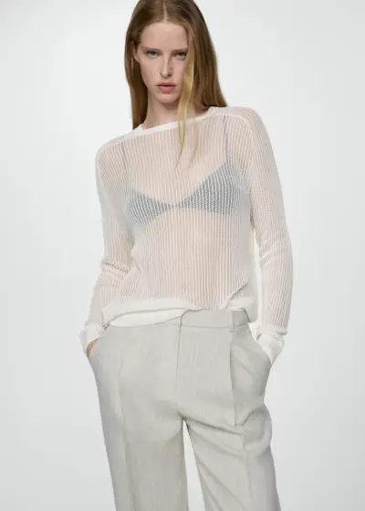 Semi-Transparent Knitted Sweater