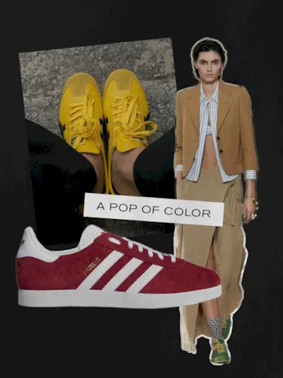 Colorful sneakers collage.