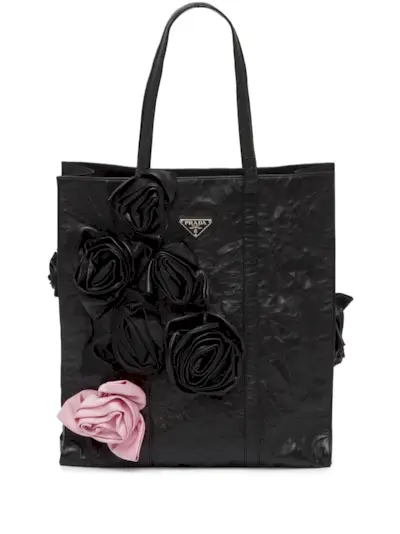 Floral Appliqué Tote Bag