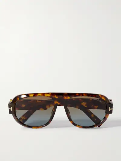 Blake Aviator-Style Tortoiseshell Acetate Sunglasses