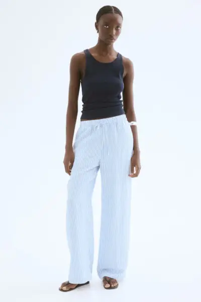 Linen-Blend Trousers