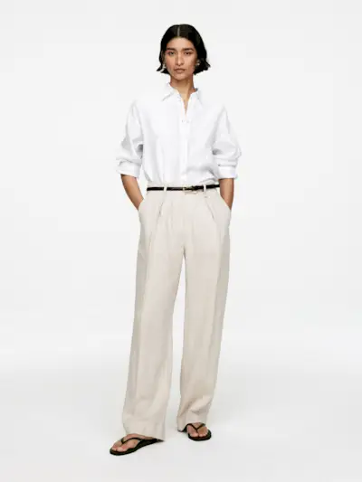 Linen Trousers – Light Beige – Women – Arket Gb