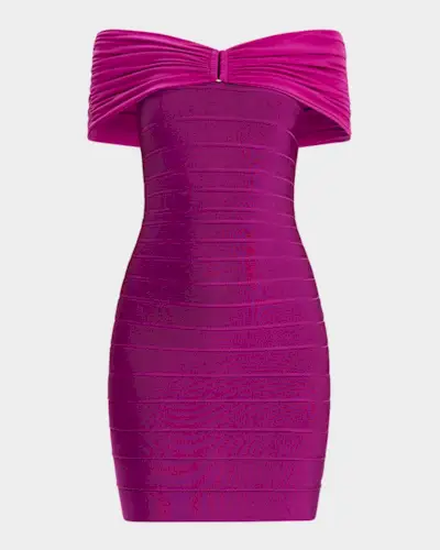 Celine Off-The-Shoulder Bandage Mini Dress