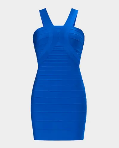 The Elise Ribbed Bodycon Halter Mini Dress