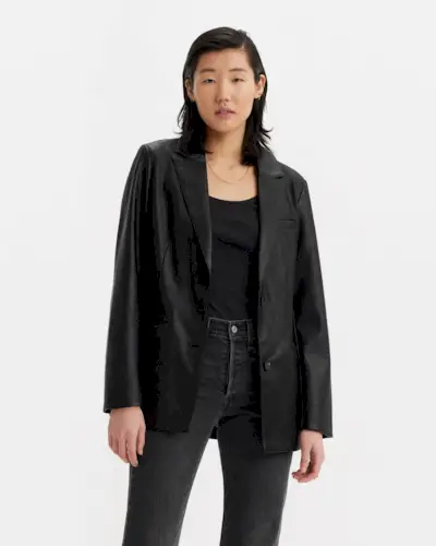 Vegan Leather Blazer