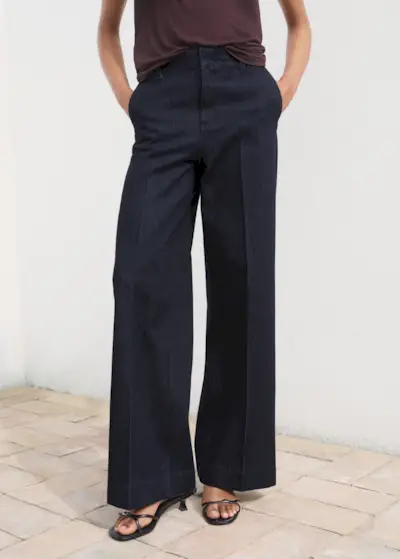 High-Waisted Wide Leg Denim Pants - Women | Mango Usa
