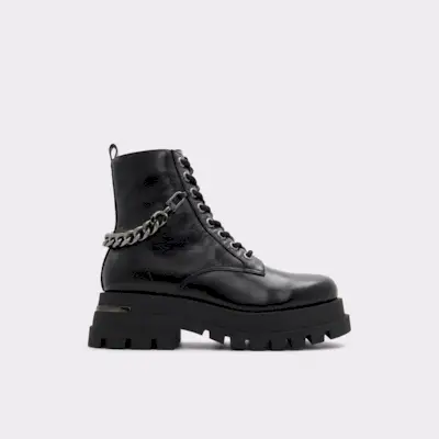 Aldo + Grandeur Black Combat Boots