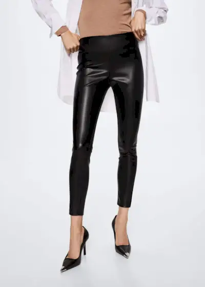 Mango + Faux Leather Leggings