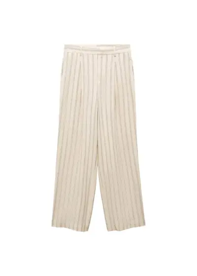 Striped Linen-Blend Pants - Women