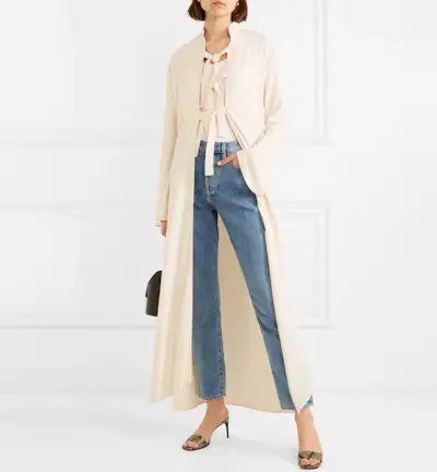 The Line by K + Landon Tie-Detailed Crepe Coat