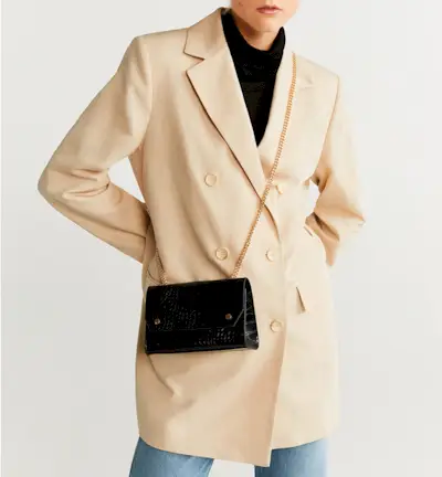 Mango + Croc-Effect Bag