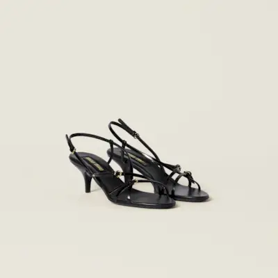 Patent Leather Sandals With Buckles
