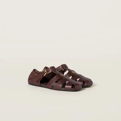 Ruches Nappa Leather Fisherman's Sandals