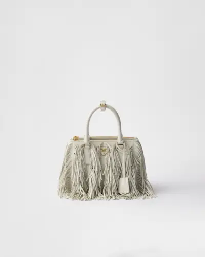 Prada Galleria Small Leather Bag With Fringe