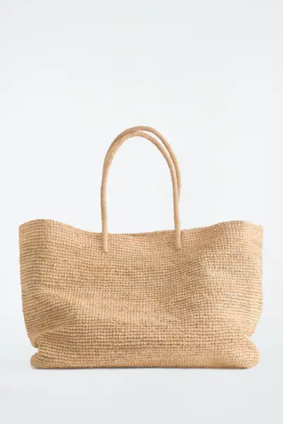 Hand-Woven Tote Bag - Raffia