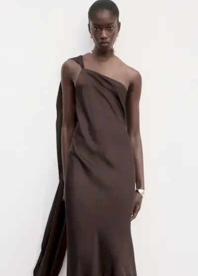 Asymmetrical Satin Dress - Women | Mango United Kingdom