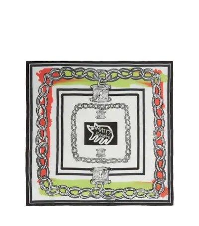 Matty Bovan + Chain-Print Silk Crepe de Chine Scarf