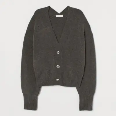H&M + Rhinestone-Button Cardigan