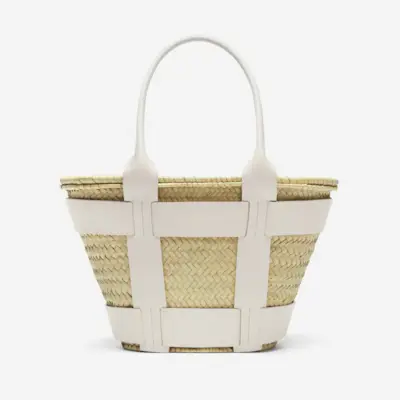 The Santorini | Natural Basket Off-White Smooth | Demellier