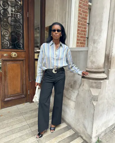 An image of a minimalist spring outfit.