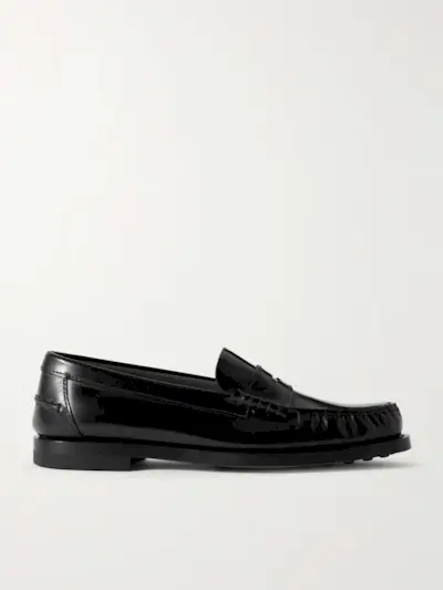 Gathered Leather Loafers