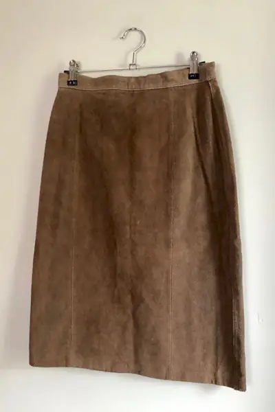 Grievous Angel Vintage + 1980's Suede Pencil Skirt