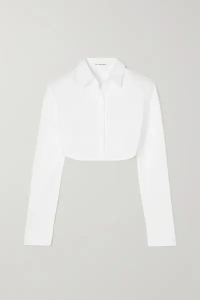 The Frankie Shop + Uma Cropped Cotton-Poplin Shirt