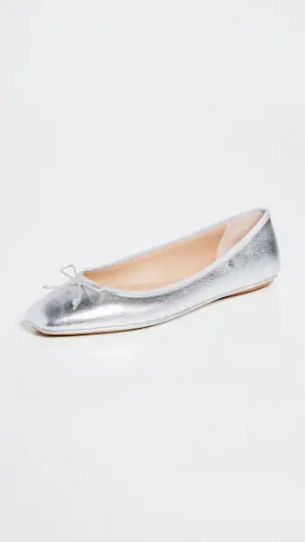 silver ballet flats
