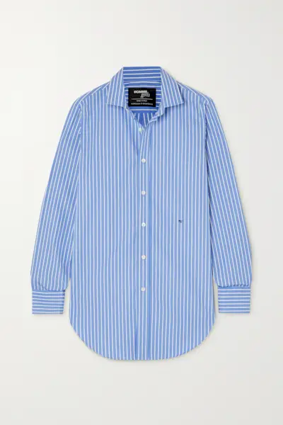 Hommegirls + Striped Cotton-Poplin Shirt