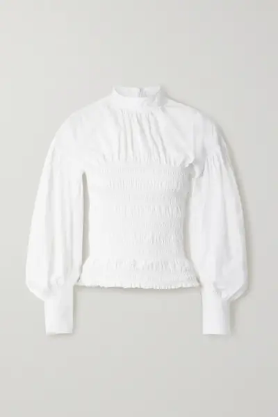 Ganni + Shirred Blouse