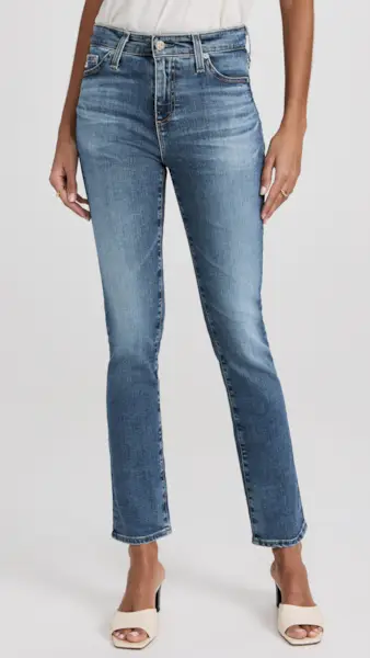 Ag + Mari High Rise Slim Straight Jeans
