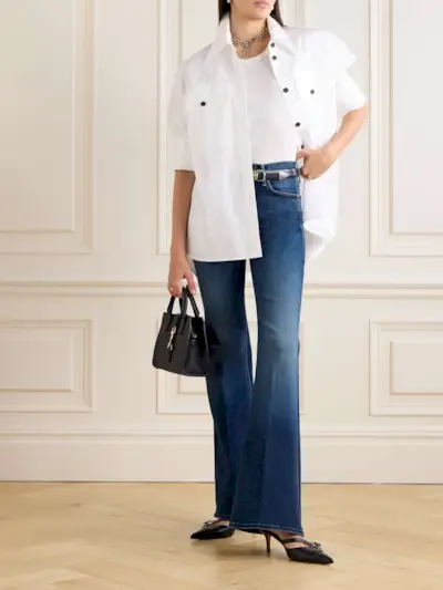 Mother the Doozy Cotton-Blend Mid-Rise Flared Jeans