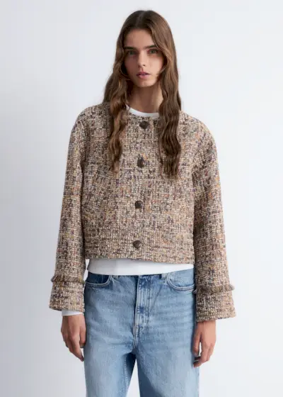 Cropped Bouclé Jacket