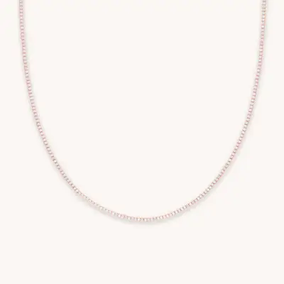 Tennis Chain Necklace in Rose Gold